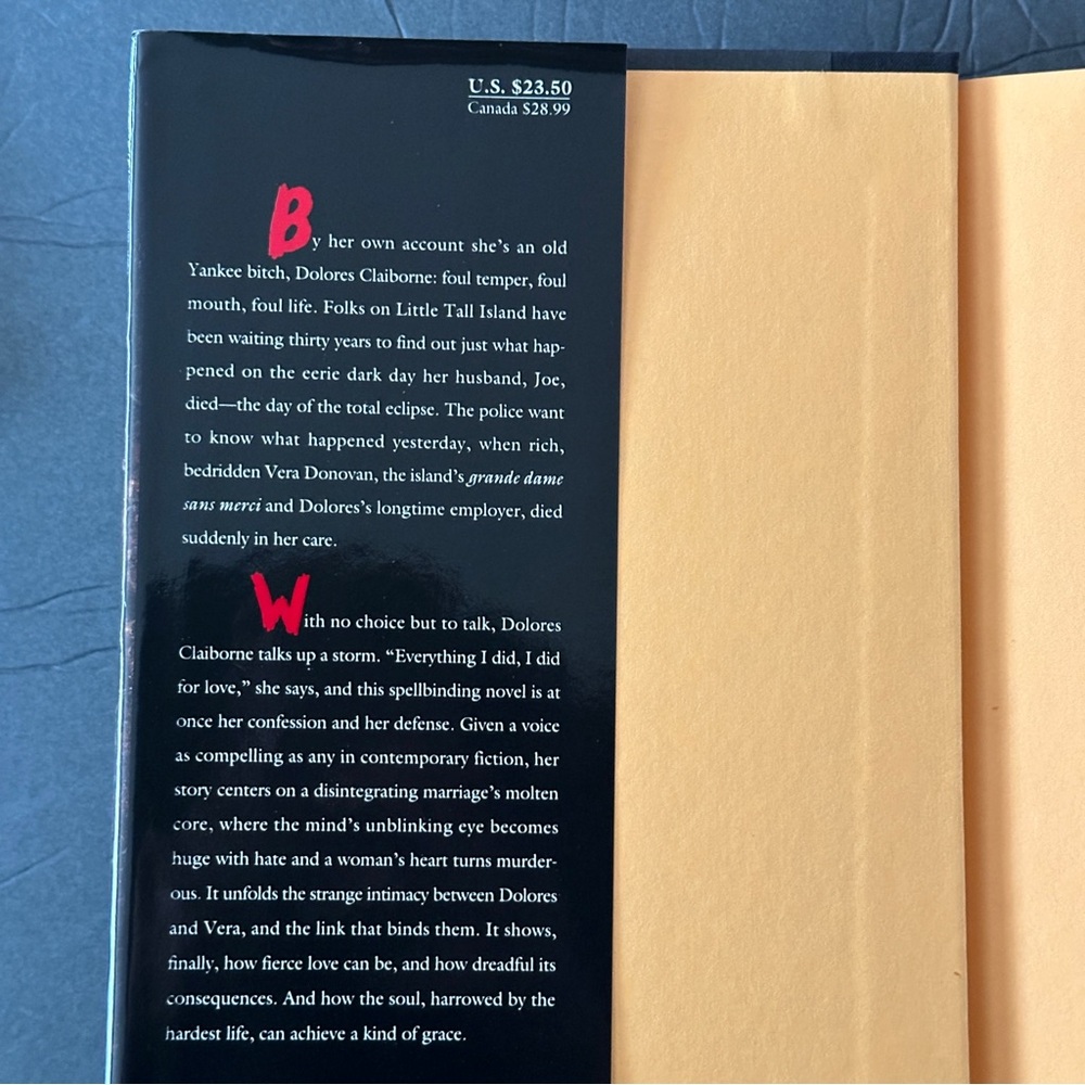Dolores Claiborne by Stephen King (1st Edition ) | Fiction, Thriller | Hardcover - Picture 3 of 12